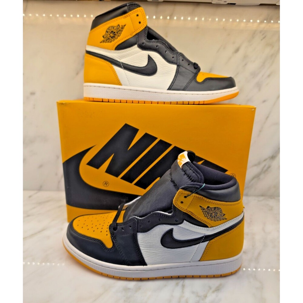 Nike Air Jordan 1 Retro High OG Taxi Yellow Black Sail Mens 10.5 NIB 555088-711